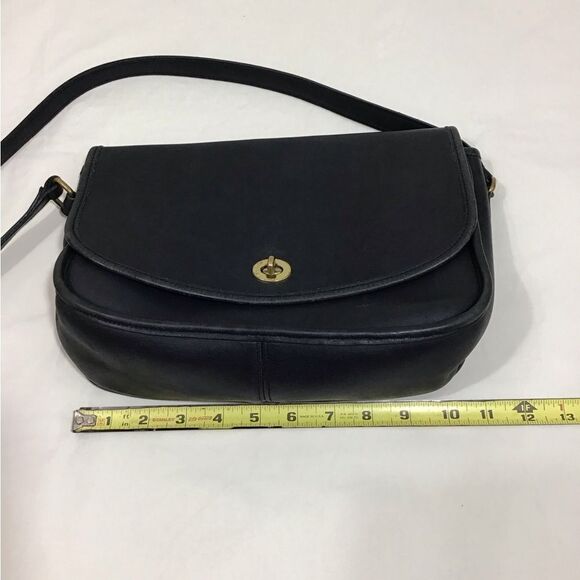 Vintage Coach Blue/Black City Bag 9790 Leather Shoulder Crossbody Bag - Picture 8 of 16